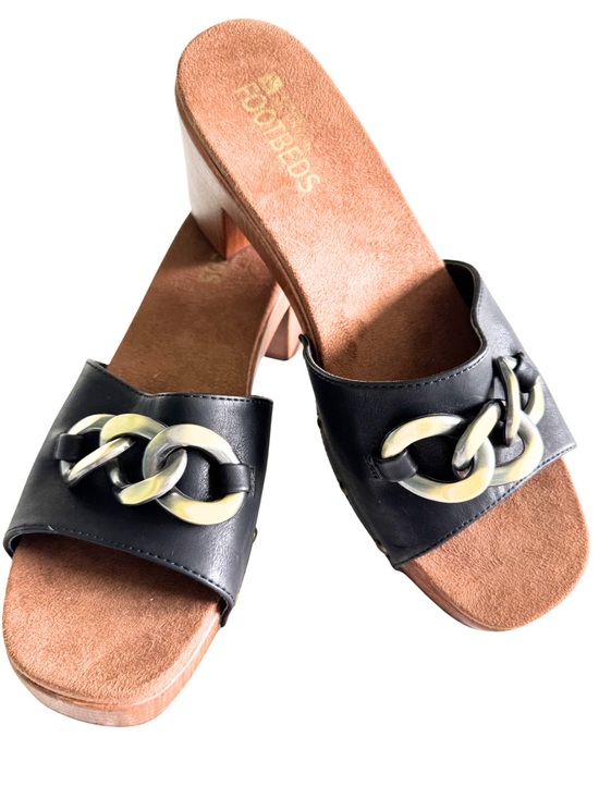 Shoes - White Mountain Women’s Black Block Heel Vegan Sandals Size 10M